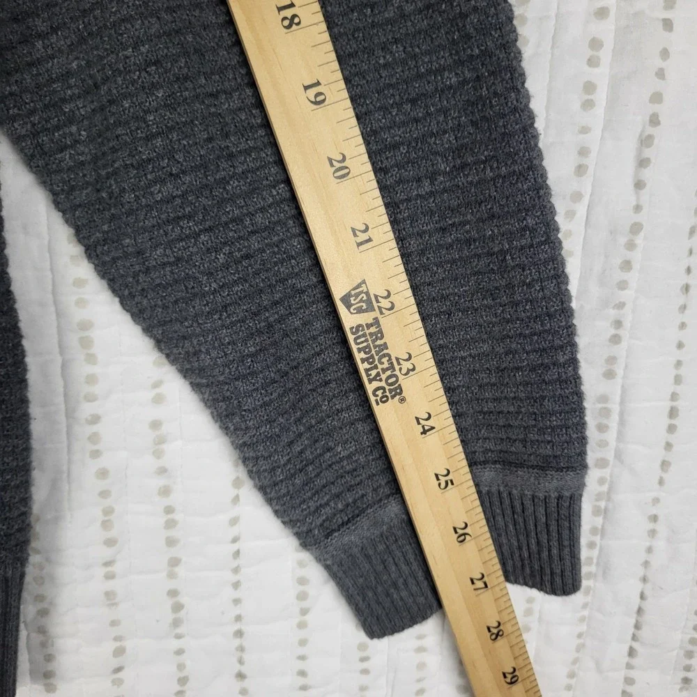 GH Bass Fisherman's Sweater Men's 2XL Gray Waffle Knit 1/4 Button Pullover